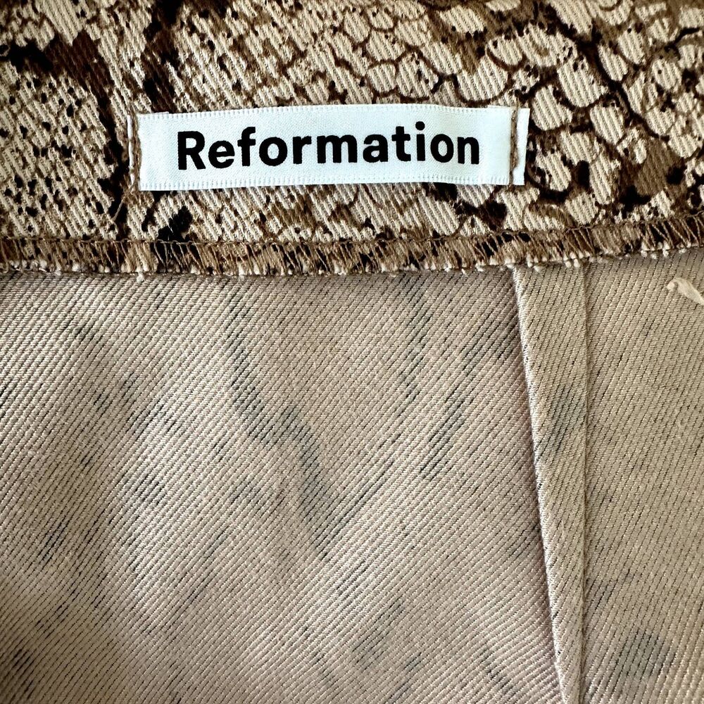 Reformation Jaime Snake Skin Print Mini Skirt In … - image 3
